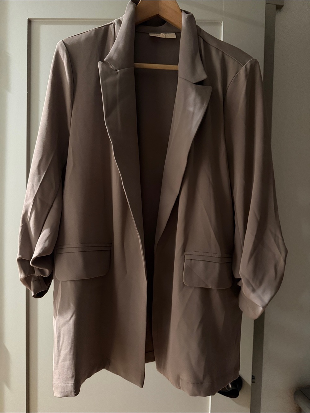 MELLODAY Relaxed Taupe Women's Blazer Jacket